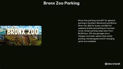 Convenient Bronx Zoo Parking: 5 Top Spots for Hassle-Free Visit – zoo ...