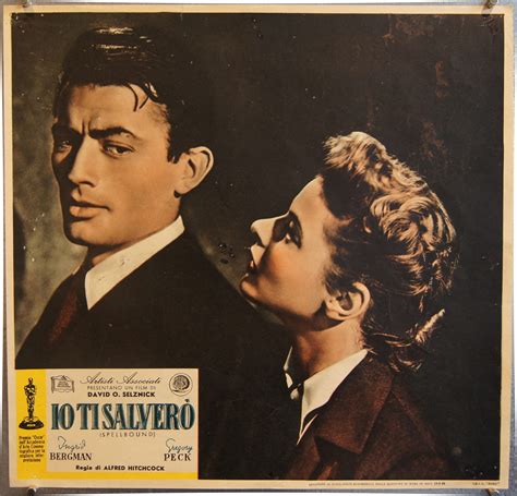 SPELLBOUND original Italian fotobusta 1948 BERGMAN PECK HITCHCOCK DALI ...