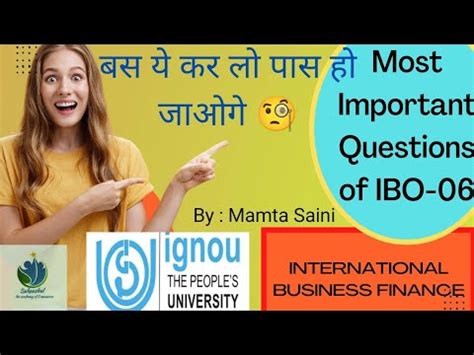 Most Important Questions Of IBO 06 International Business Finance