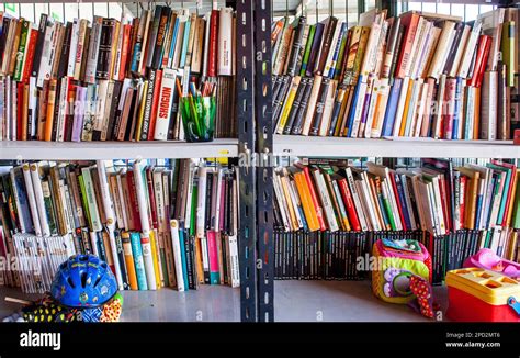 books storage to recycle,recycling center Stock Photo - Alamy