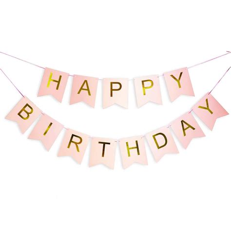 Banner Rosa Pastel Happy Birthday Partystock