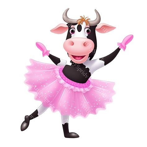 Dancing Cow With Tutu Ballet Png Cliparttransparent Farm Etsy