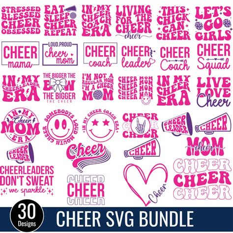 Cheer Svg Bundle Cheerleading Svg Cheer Svg Cheer Squad Svg Cheer