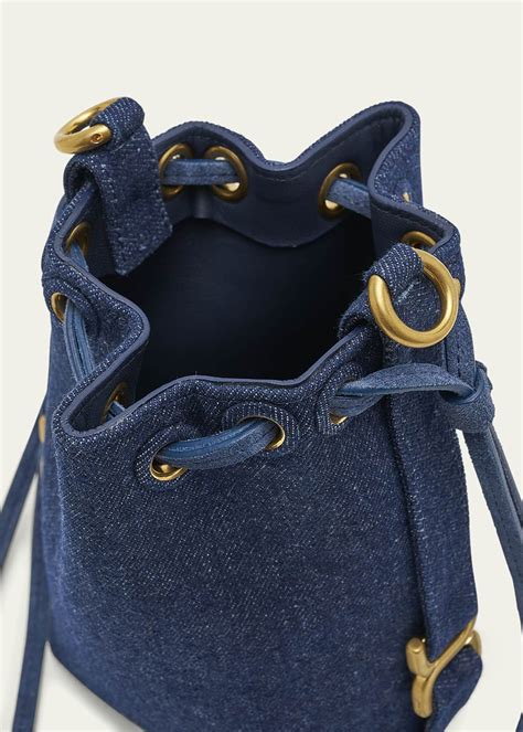 Chloe Marcie Micro Bucket Bag In Denim With Chain Strap Bergdorf Goodman