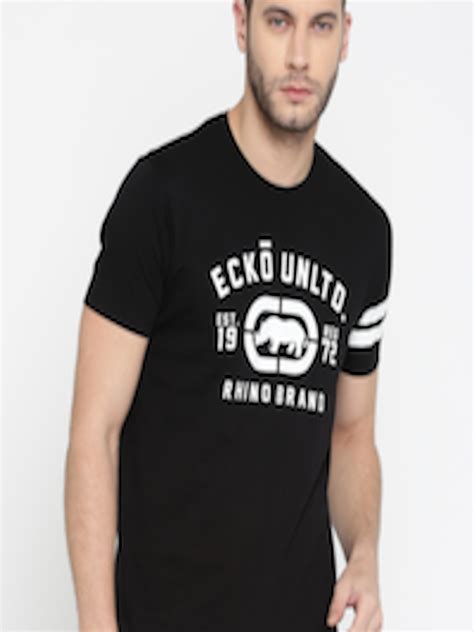 Buy Ecko Unltd Men Black Printed Round Neck Slim Fit T Shirt Tshirts For Men 2334966 Myntra