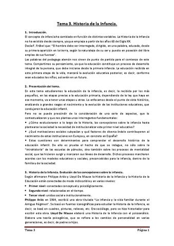 Tema 3 Historia De La Infancia Pdf