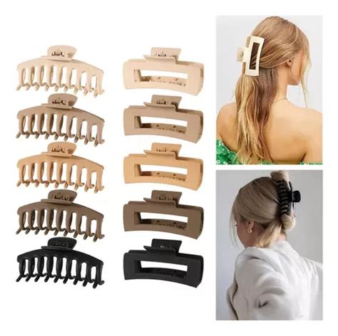 Pinzas Para El Cabello Garra Fuerte Para Pelo Mujer 10 Pcs Mercadolibre