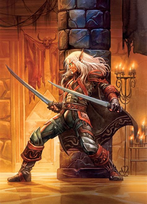 Illustration De Gabor Szikszai Et Zoltan Boros Elf Warrior Warcraft