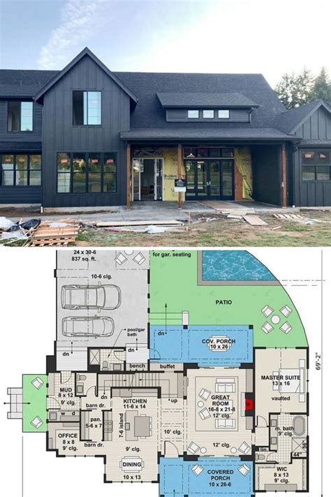 Modern Farmhouse Floor Plans Two Story 7220 Hot Sex Picture