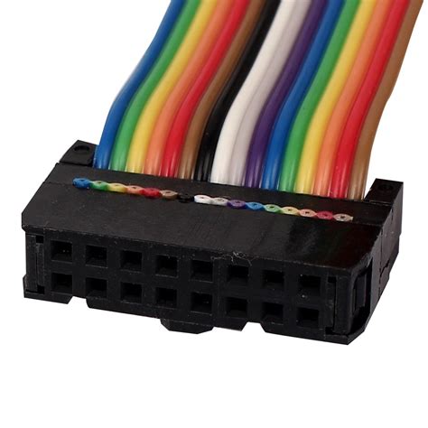 50cm 16 Pin 16 Way Ff Connector Idc Flat Rainbow Color Ribbon Cable