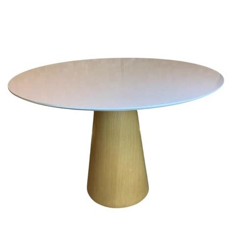 Mesa De Jantar Cone Cm Base Madeira Natural Freij Claro Tampo