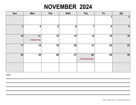 November 2024 Calendar Month Printable Vitia Jillayne