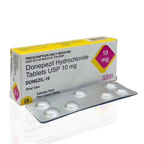 Donepezil Hydrochloride Tablets 10mg 4x7 Alu Alu Prescription At Rs