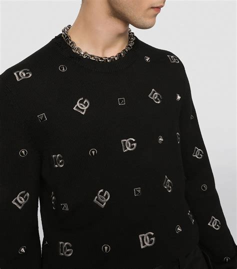 Dolce And Gabbana Multi Wool Logo Sweater Harrods Uk