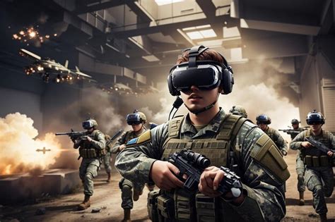 Premium AI Image | VR Reality War Simulation