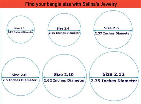 Bangle Size Chart United States Selinas Jewelry