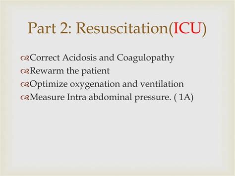 Damage Control Laparotomy An Evidence Based Approach