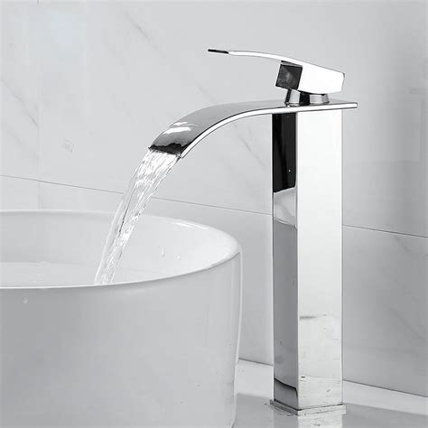 Torneira Banheiro Cuba Metal INOX Lavatório Cascata Curva Alta Preta