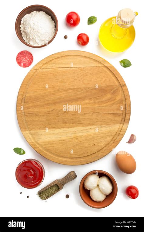 pizza ingredients isolated on white background Stock Photo - Alamy