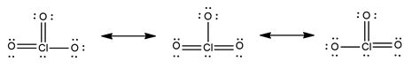 Draw three resonance structures for the chlorate ion $\left( | Quizlet