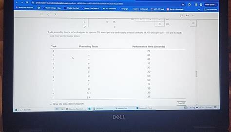 Solved An Assembly Line Is To Be Designed To Operate H Chegg