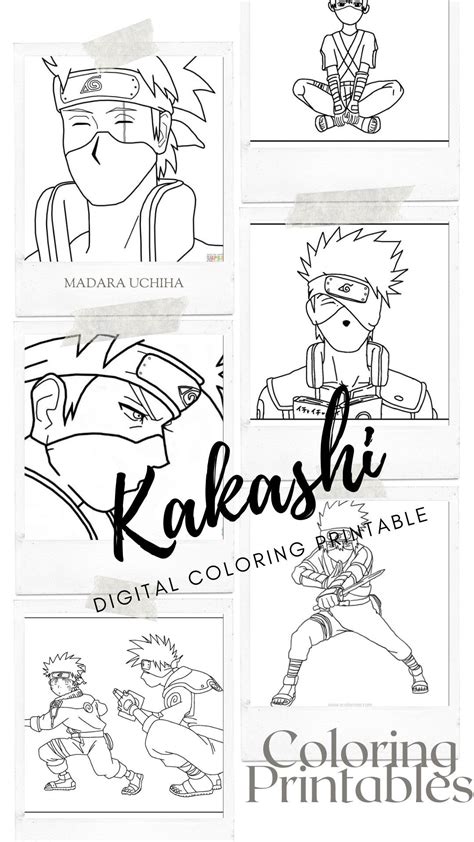 Kakashi Coloring Pages Printable Sketch Outline Lineart To Color Anime