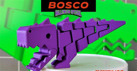 Bosco The Spike Mohawk Flexi T Rex Print In Place Articulated Dinosaur