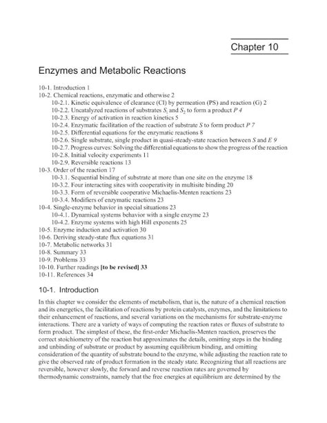 PDF Chapter 10 Enzymes And Metabolic Reactions Chapter 10 Enzymes