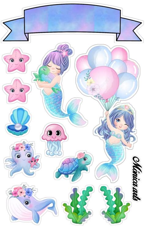 Topper De Bolo Sereia Mermaid Cake Topper Diy Cake Topper Mermaid