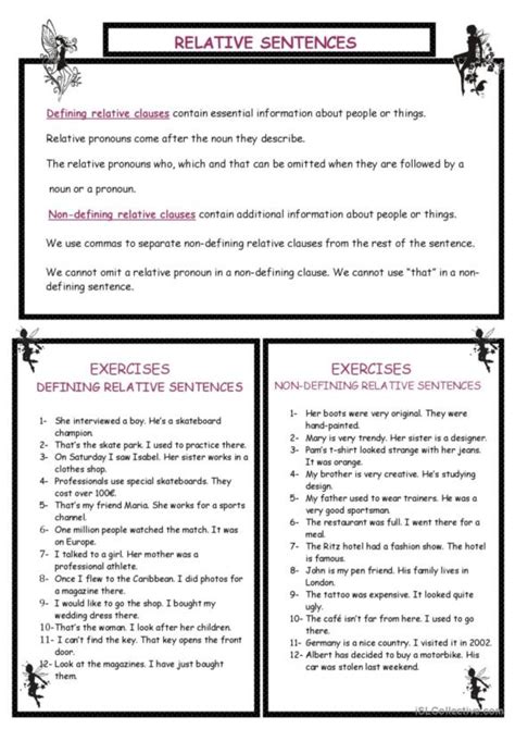 261 Relative Clauses English Esl Worksheets Pdf And Doc