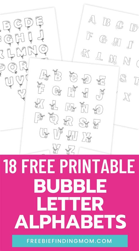 18 Free Printable Bubble Letters Templates - Freebie Finding Mom | Bubble letters alphabet ...