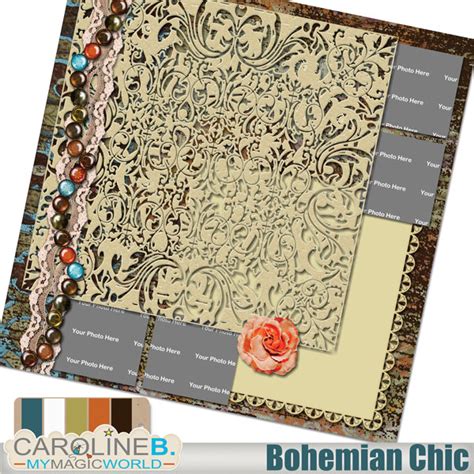 Bohemian Chic Quickpage Caroline B Design Digital Scrapbooking