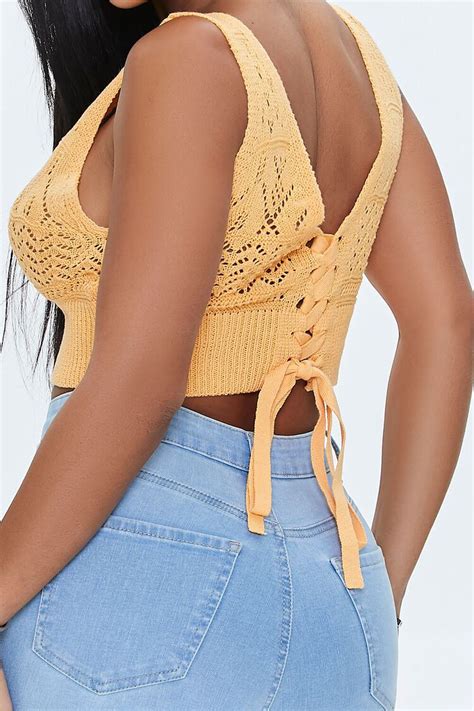 Crochet Lace Up Crop Top