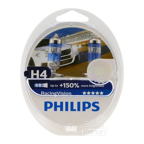 H4 Philips Racing Vision 150 12342RVS2 Set Well Done Xenon