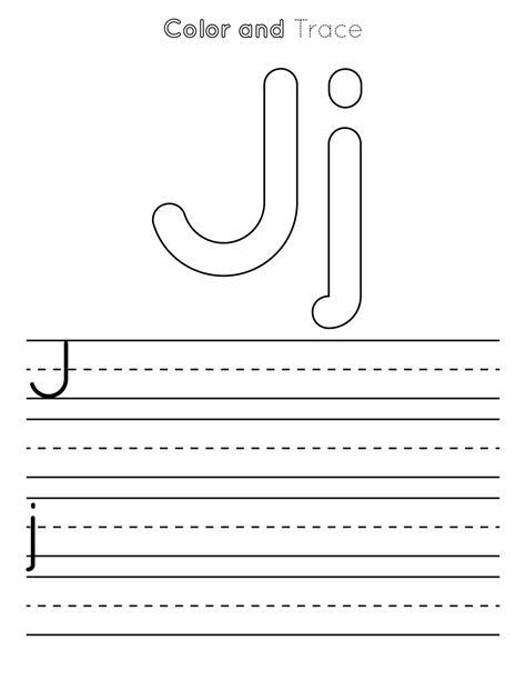 J Letter Tracing Worksheet Uppercase And Lowercase Letter Or Alphabet