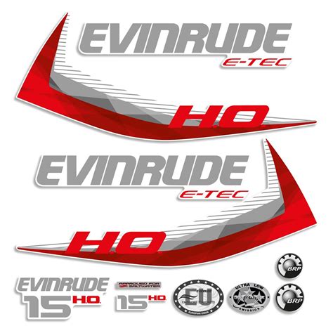 Evinrude Hp E Tec H O White Cowling Outboard Engine Decals