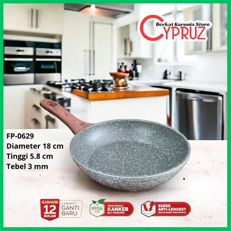 Jual Cypruz Fry Pan Marble 18 Cm FP 0629 Wajan Anti Lengket Shopee