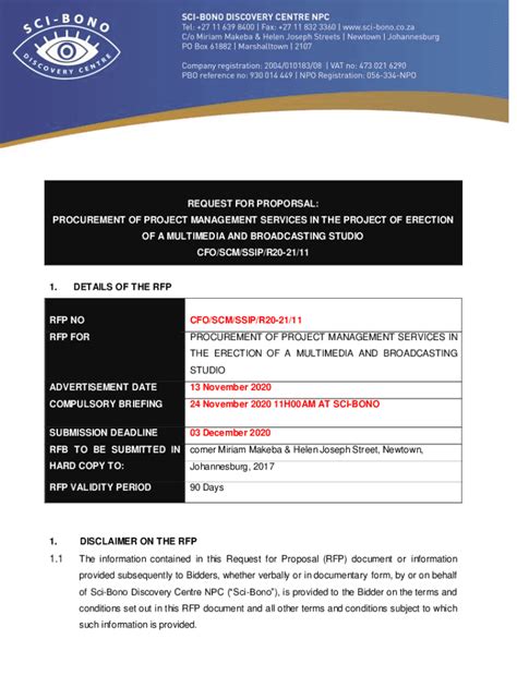 Fillable Online Rfp Pmo For Multimedia Recording And Broadcasting