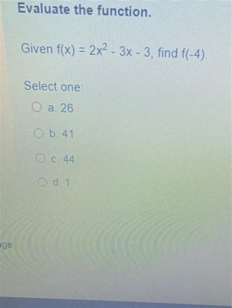 Solved Evaluate The Function Given F X 2x2 3x 3 Find