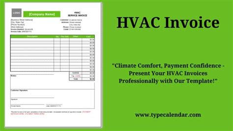 Free Printable Hvac Invoice Templates [pdf Excel]