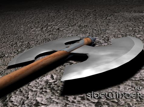 Double-bladed axe by sid3winder on DeviantArt