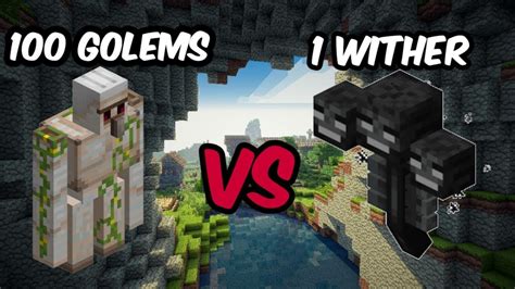 100 Iron Golems Vs Wither Youtube