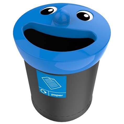 Poubelle de tri sélectif Sourire couvecle bleu déchets papier 52 L