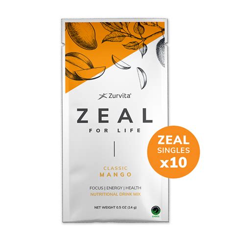 Zeal 10 Single Serve Packets Wild Berry Classic Zurvita A Health