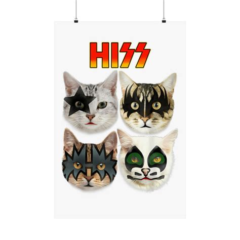 Matte Vertical Posters Hiss Kiss cat gunny meme cat poster | My Site