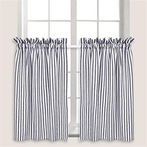 Looking Good Navy Ticking Stripe Curtains High Street Curtain Shops