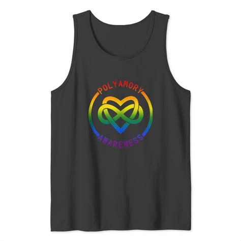 Polyamory Awareness Infinity Heart Black Rainbow Tank Tops Sold By