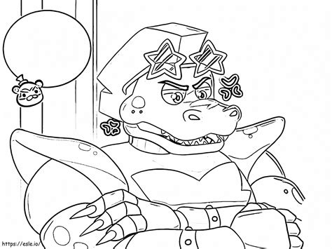 Free Montgomery Gator FNAF coloring page