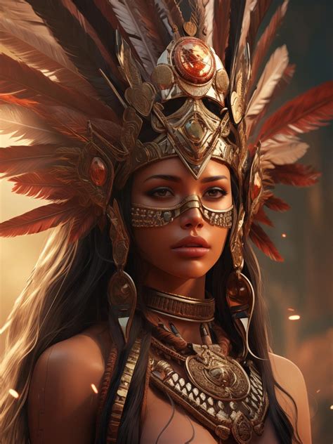 Female Aztec Warrior Aztec Queen Aztec Warrior Female Warrior Art Warrior Queen Aztec Poster