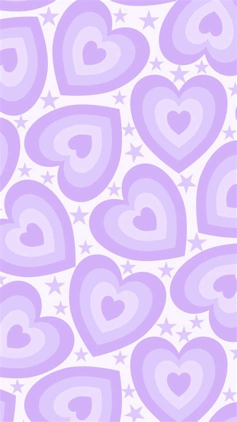 Phone Wallpaper Background Lock Screen Pastel Purple Coloured Hearts